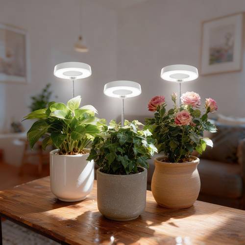 3pcs desk grow light for indoor plants 720 magnetic head plant lamp height adjustable with 3 6 9h timer dimmable for kitchen herbs white