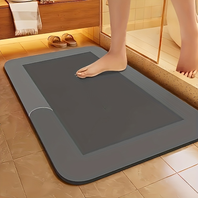 super absorbent diatomite bath mat suitable for bathroom shower kitchen floor quick dry non slip soft diatomite mud floor with pvc backing machine washable bath mat suitable for   laundry room bedroom modern bath decor