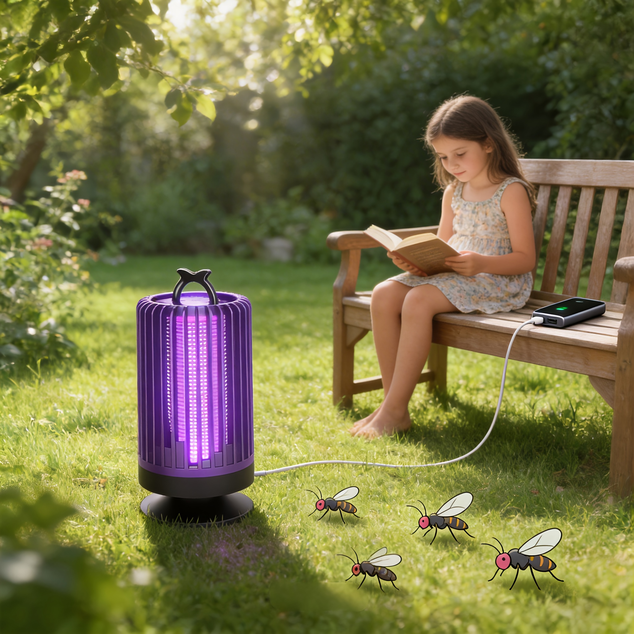 Mosquito for The Yard, Usb-Powered Mosquito Killer, Lawn Mosquito Lamp, Suitable for Bedroom, Kitchen, Living Room, Study, Office, Wall-Mounted And Desktop