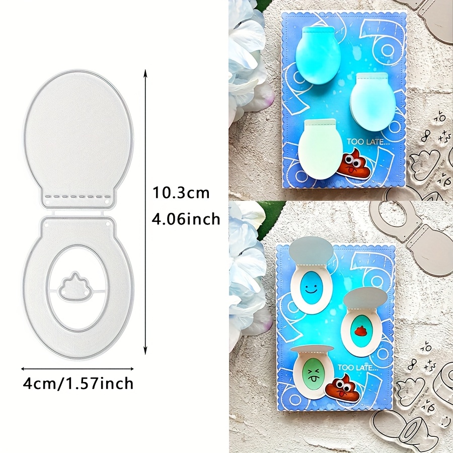 

A Toilet-shaped Cute Knife Mold Belongs To The Cutting Mold, Used For Making Paper Cards, Greeting Cards, Scrapbooks, Diy Cards, Photo Albums, Handicraft Decorations, And Cutting With The Golden Mold.