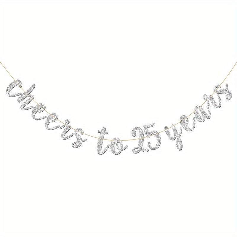   auf 25/50 jahre banner - alles gute zum geburtstag partydekoration - hochzeitstag dekoration - golden/silbrig