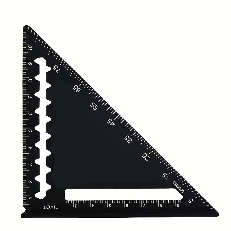 TEMU A 4-inch Aluminum Mini Triangle Ruler With Dual-sided Metric Scales, Designed For Measurements. It's An Essential Tool For Woodworking And