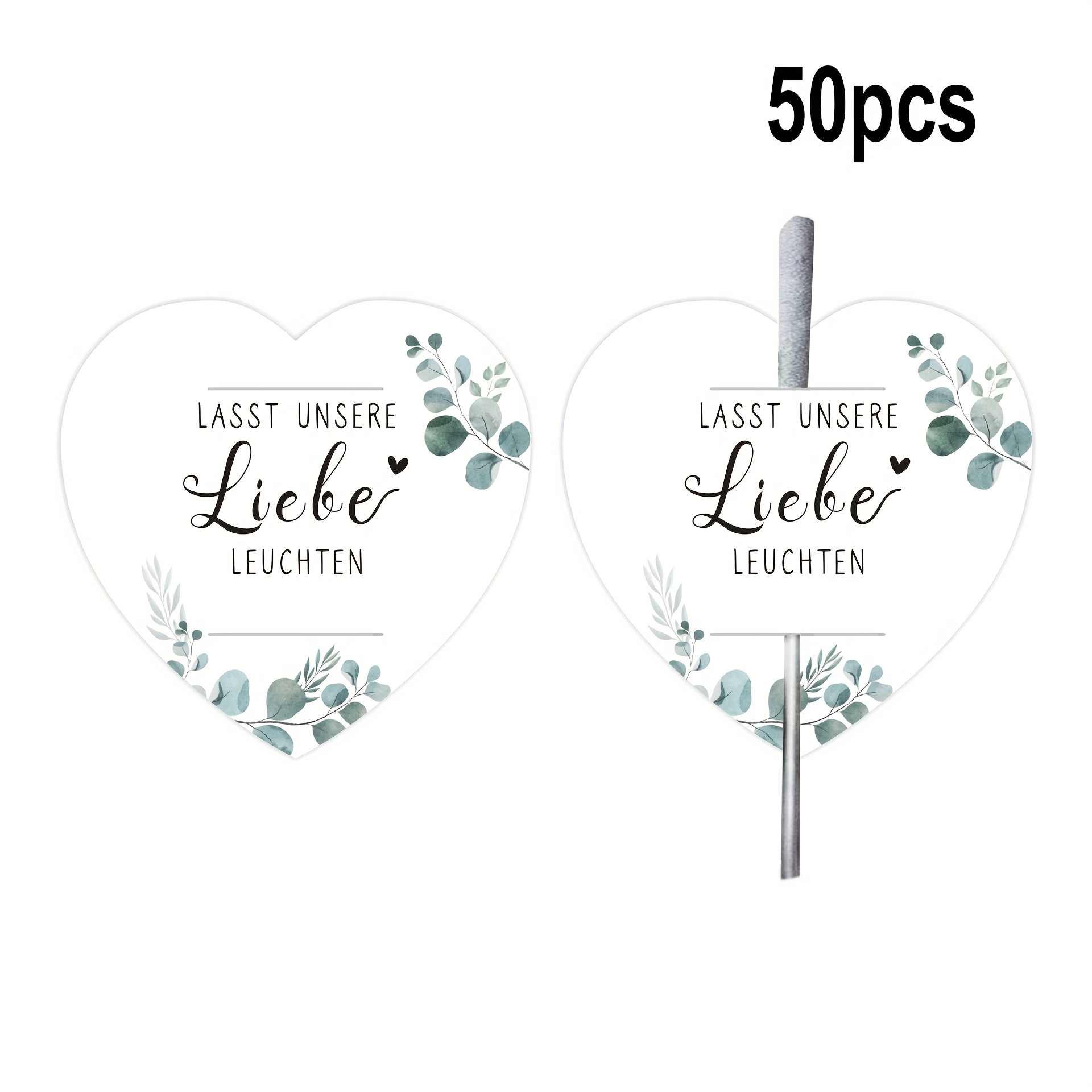 E-shop 50 Stück/Pack, Deutsche "Liebe" Glitzer-Thank-You-Tags. Ich Leuchten Spezialtage-Karten, Ideal für Hochzeitsgeschenke, Geburtstag, Taufe und