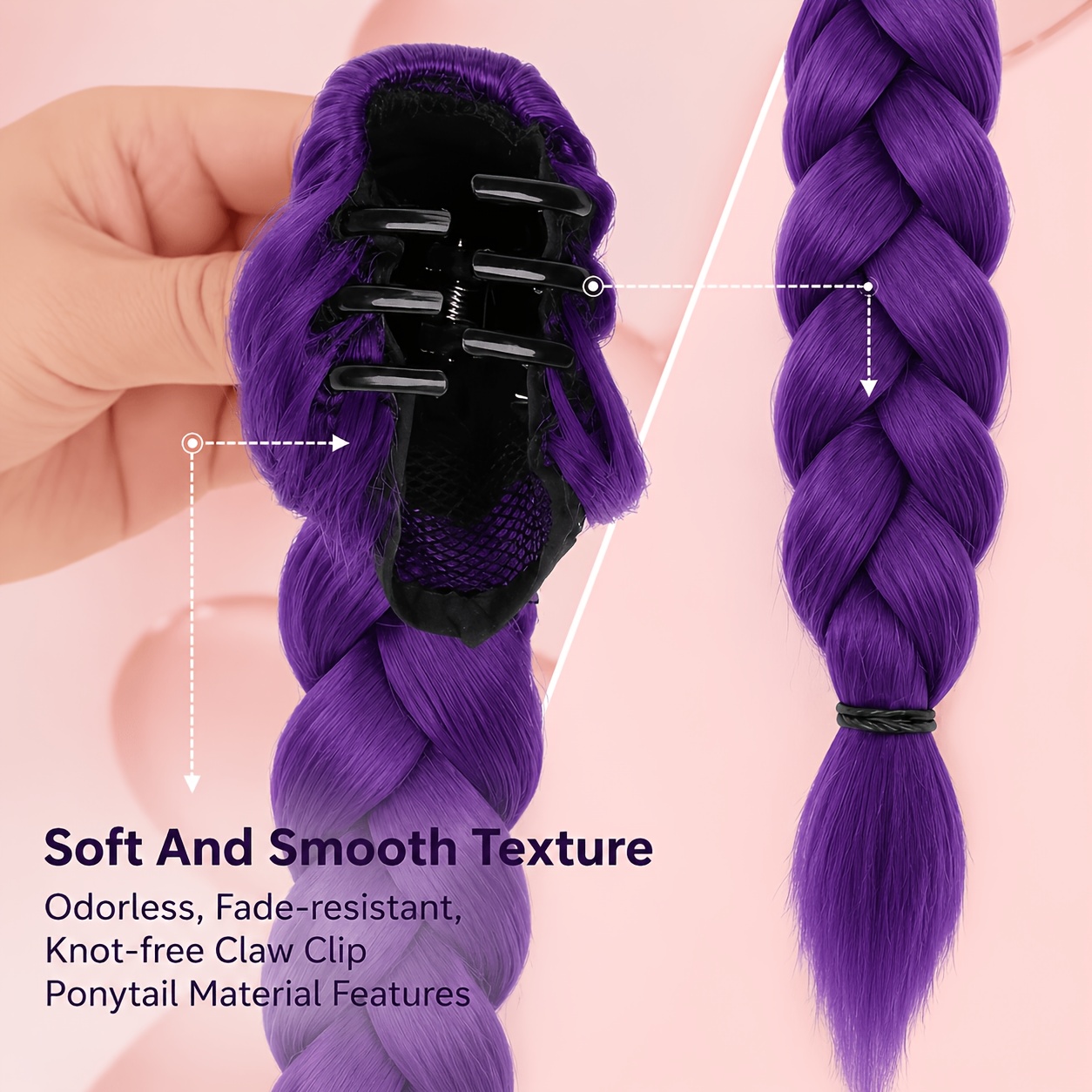   womens clip in   braided ponytail wig suitable     themed  style heat resistant   with braided clip on tail for cosplay prom music festivals   quick  style for straight   gift
