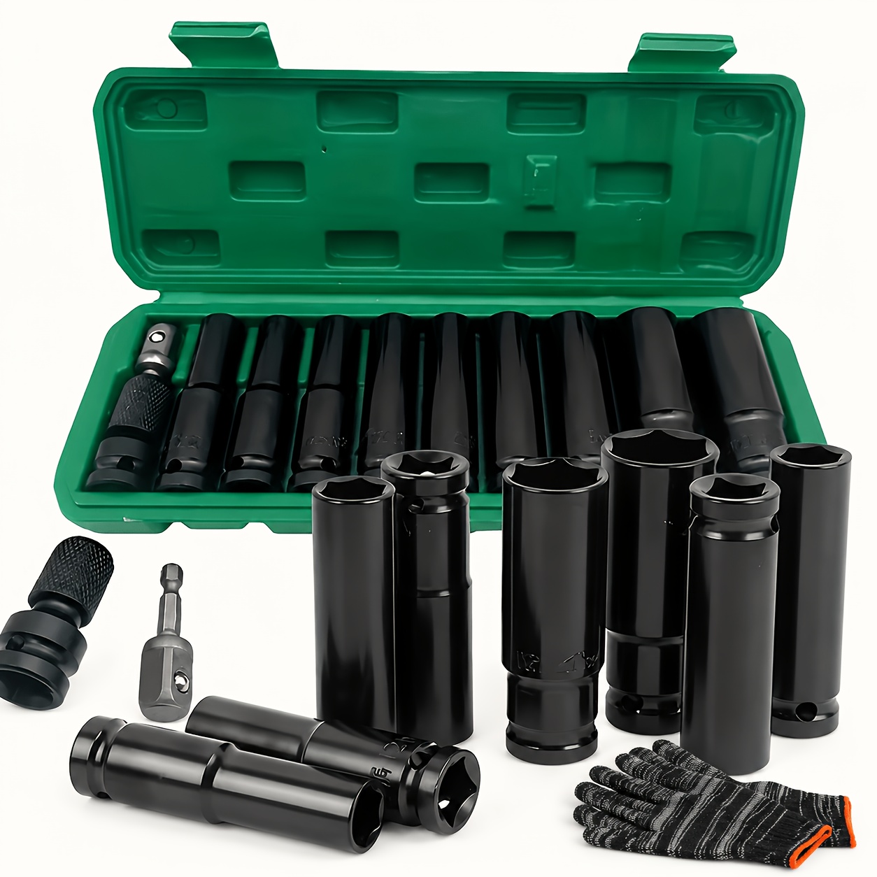 TEMU 11pcs 1/2" Impact Socket Set Adapter, 10-24mm Hex Deep Sockets. Made Of High-strength Material For Durability And Impact Resistance. Perfect For