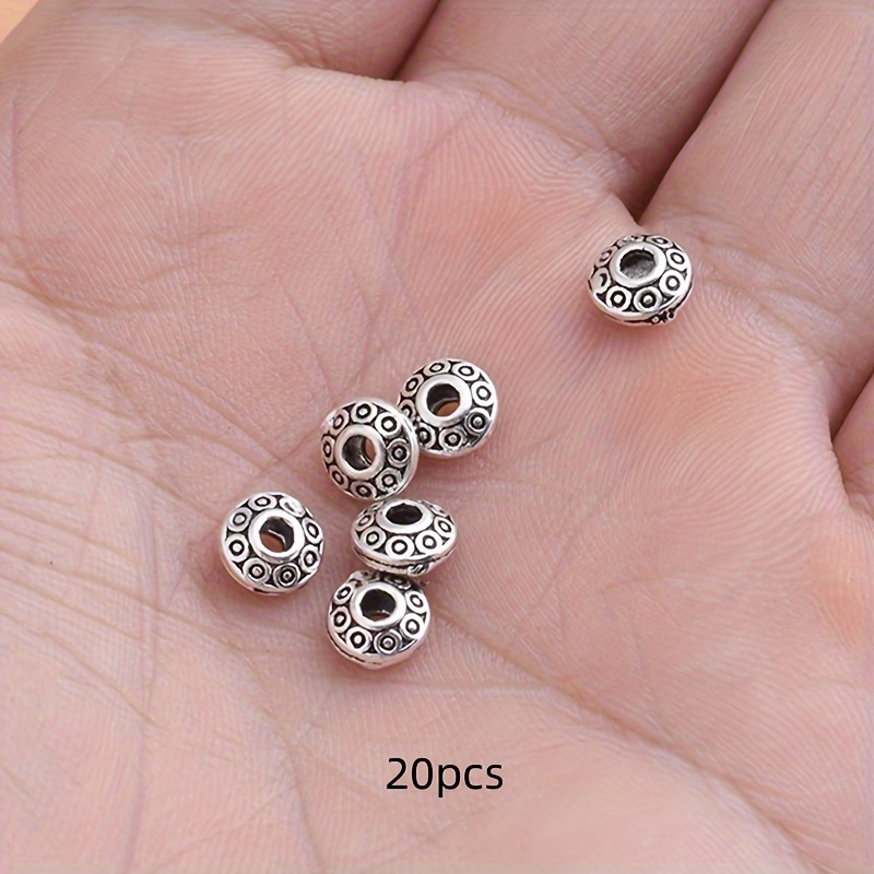 20pcs 6x6x3mm Charm Beads Spacer Beads For Diy Craft Bracelets And Necklace Accessories