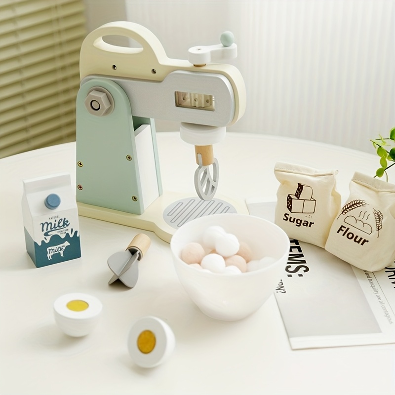 Wooden Children's Play Kitchen Toy Set Educational Mixer Utensils Gift
