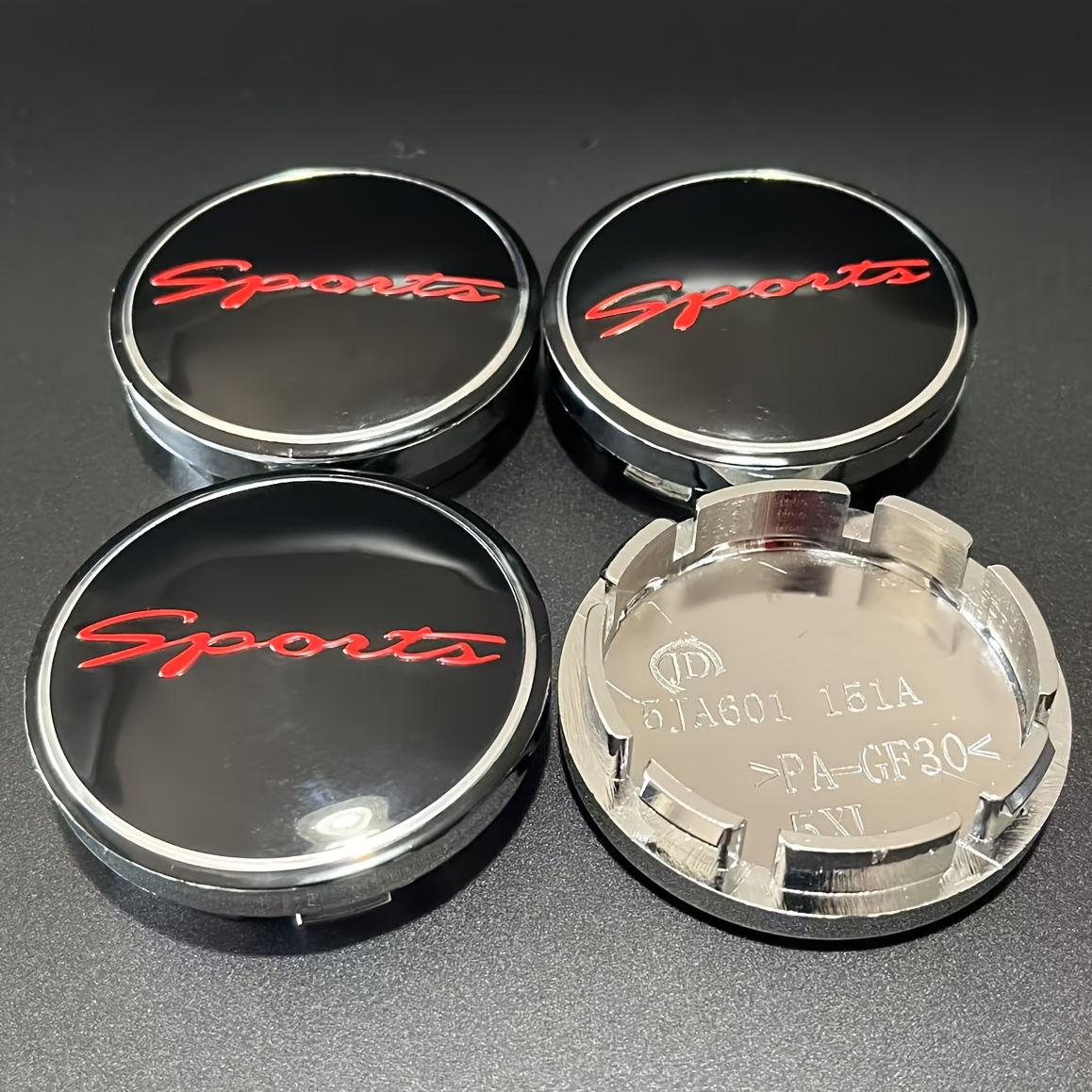 E-shop 4 Sportliche Silberplattierte 56MM 2.2 Zoll ABS Harz Radnabenkappen, Geeignet für die Modifizierung von Kleinen Felgen Nabenkappen Ersatzteile