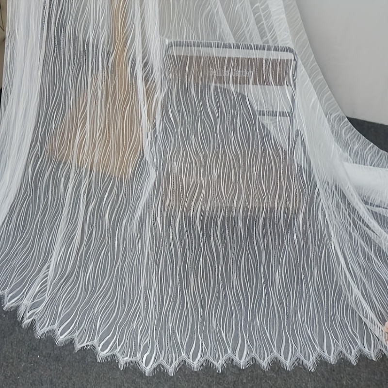 

1 Yard de Tissu à Dentelle Géométrique, Polyester Prédécoupé pour Couture, Sous-vêtements, Robes de Mariée et Nappes - Lavable en Machine, Tissu à Dentelle