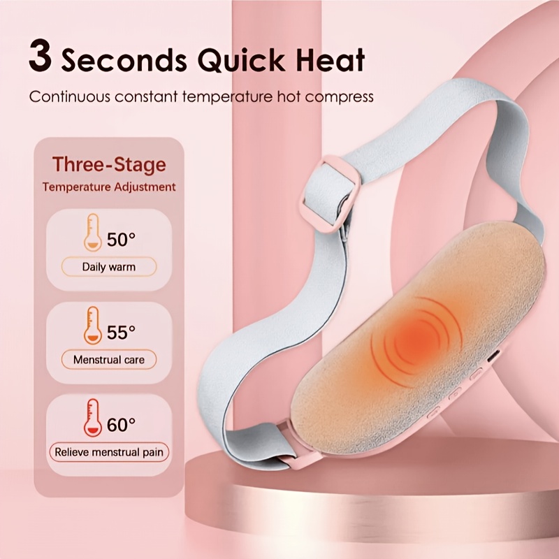 1800mah large battery electric heating waist belt for womens physiological period hot compressing heating home use vibrating waist massager rechargeable model heating pad for the stomach   holiday gifts Product details 0