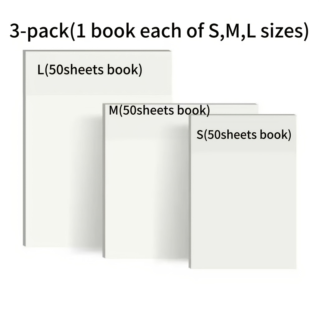 TEMU 3 Sets Of 150pcs Of Semi-transparent Sticky Notes, Self-adhesive And Clear, Studying And Writing