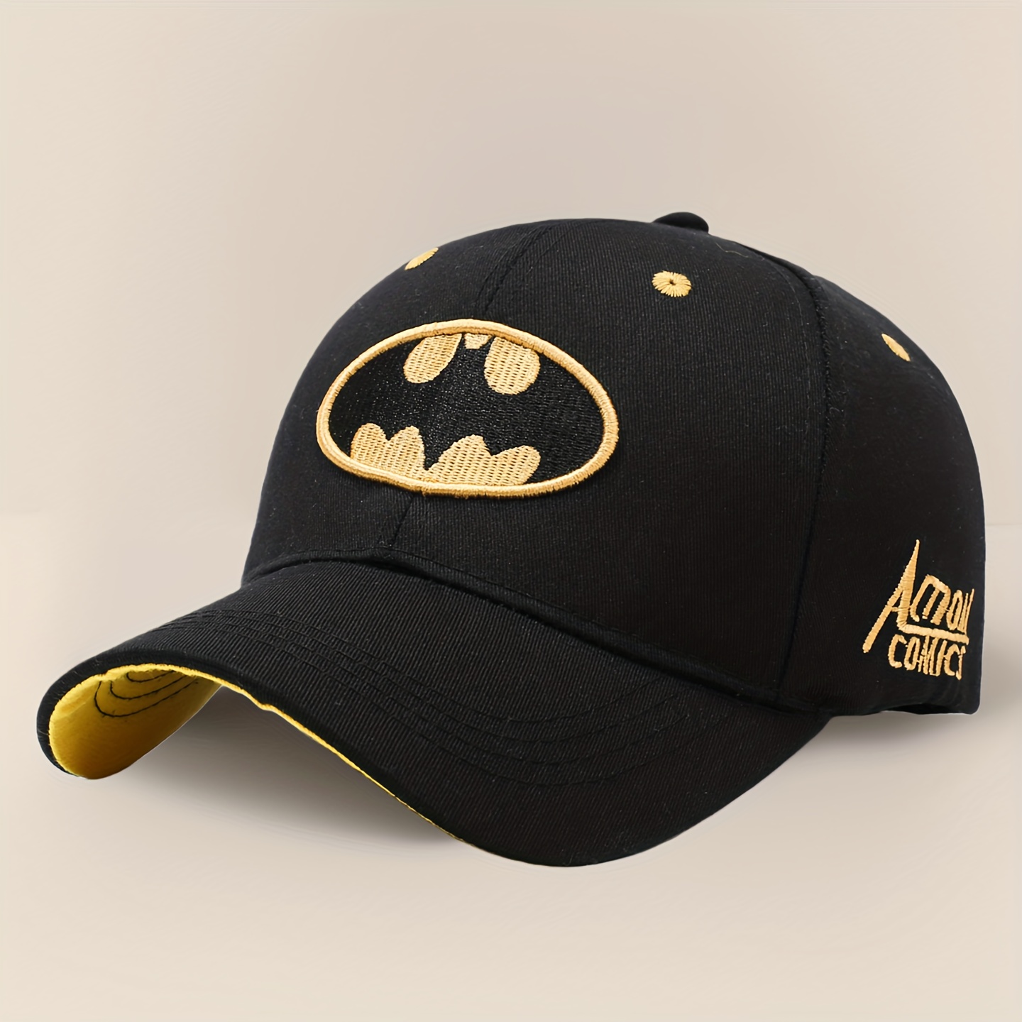 TEMU Batman Baseball For Men, Adjustable Snapback Hat With Batman , Lightweight Comic Book-, Suitable For Fans, Cosplay, And Daily Wear