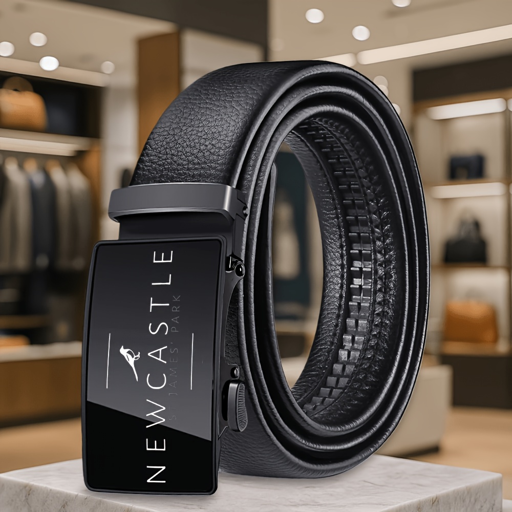 TEMU Newcastle Series Exquisite Print Men's Novelty Belt, Premium Versatile Fashion Vintage With Two-color , High-end Travel Unisex Belt, Must-have