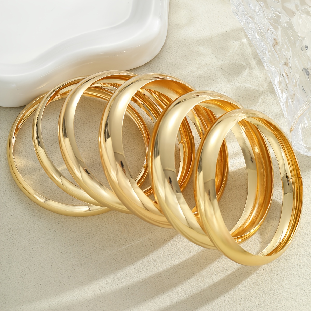 6pcs Retro Punk-Style Stacked Band Bracelet Set for Women