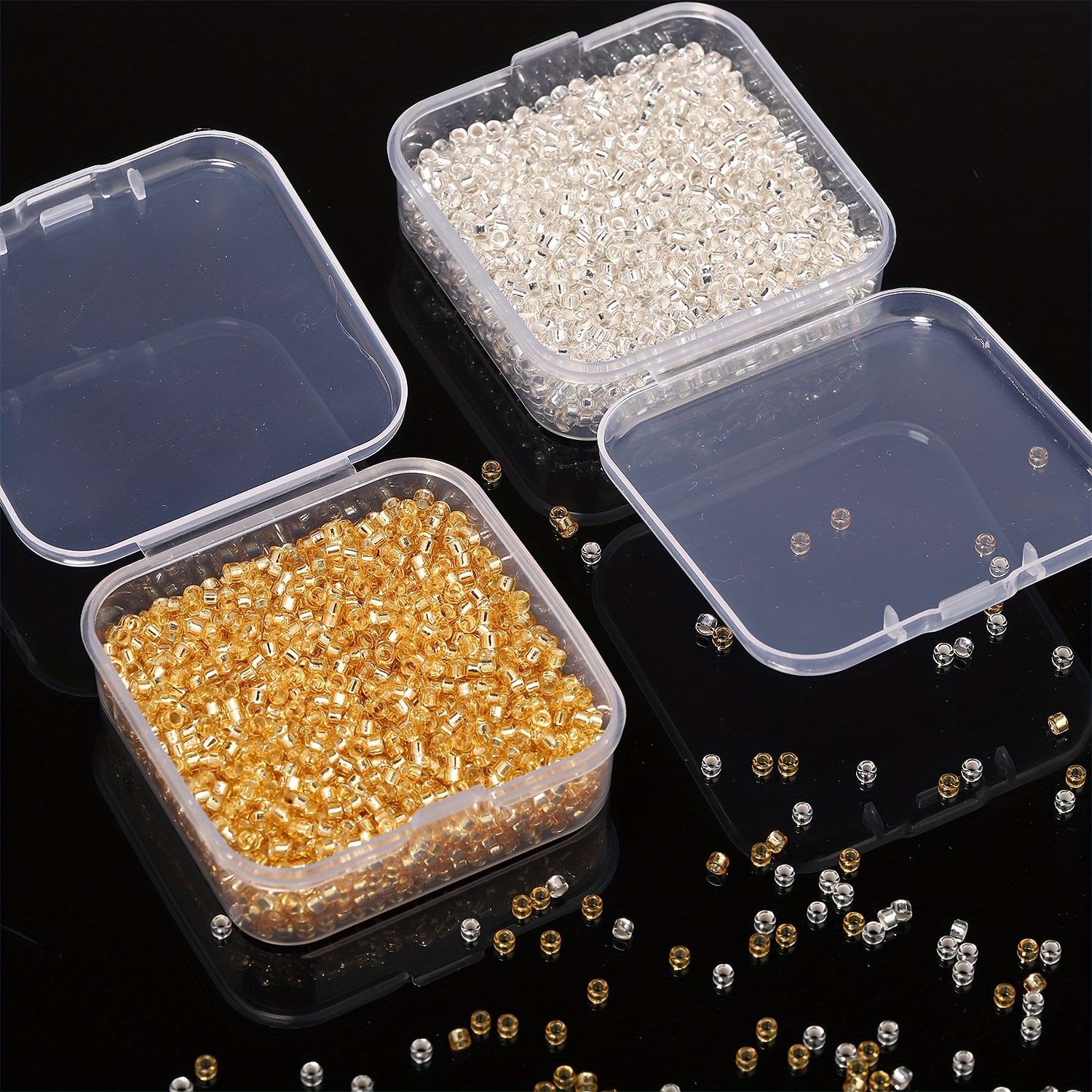 

2000 Pcs/box Boxed Seedbeads Golden Silvery Color Czech Glass Loose Spacer Beads Making Necklace Decorative Accessories