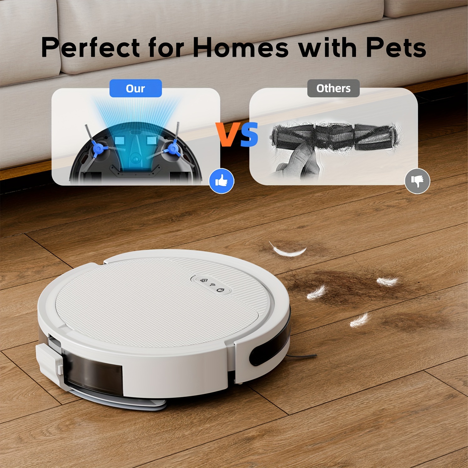 robot vacuum and mop combo 4000pa strong suction multiple cleaning       voice control automatic self charging ideal for pet hair hard floor and low pile carpet details 0