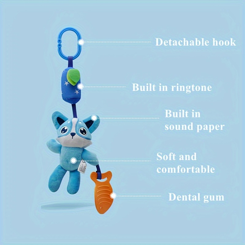 adorable animal wind chime teething toy cartoon   cat monkey elephant owl   youngsterss crib or car seat ideal christmas thanksgiving halloween easter gift details 3