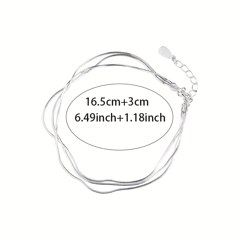 S925 Silver Three Layer Snake Bone Chain Bracelet