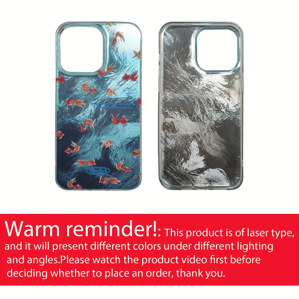 Lazy Goldfish Pattern, Simple & Cute, Drop-Proof, Fingerprint-Resistant, Easy-to-Clean Protects Your Phone - A Perfect Gift for Yourself and Others! Case Fits iPhone 11~16 Pro/Pro Max/Plus