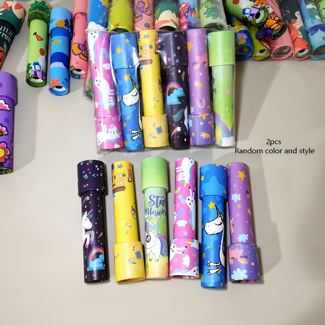 Image of 1/2/3/4/5/6pcs Small Rotating Kaleidoscope For Children Over Multi- A Toy Suitable For Birthday Parties To Give Gifts Random Color Pattern