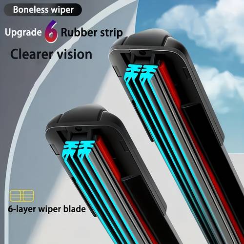 1pc hd silent durable 14 28 universal 6 rubber strip u shaped bone less wiper blade multifunctional universal car wiper