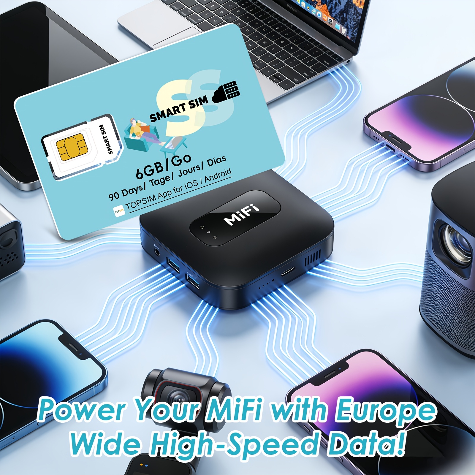 E-shop Business -Karte | 6 GB High Speed Data, 90 Tage Gültigkeit, Kompatibel mit US, EU, UK für Handys, Tablets, Laptops,