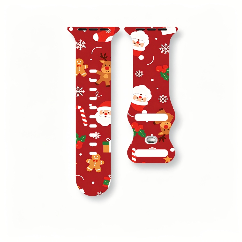 TEMU Smart Watch Band | Designed For Iwatch | Compatible With -11/ultra/se 38mm 42mm | Christmas, Reindeer | Sportswear | Unisex | Comfortable And