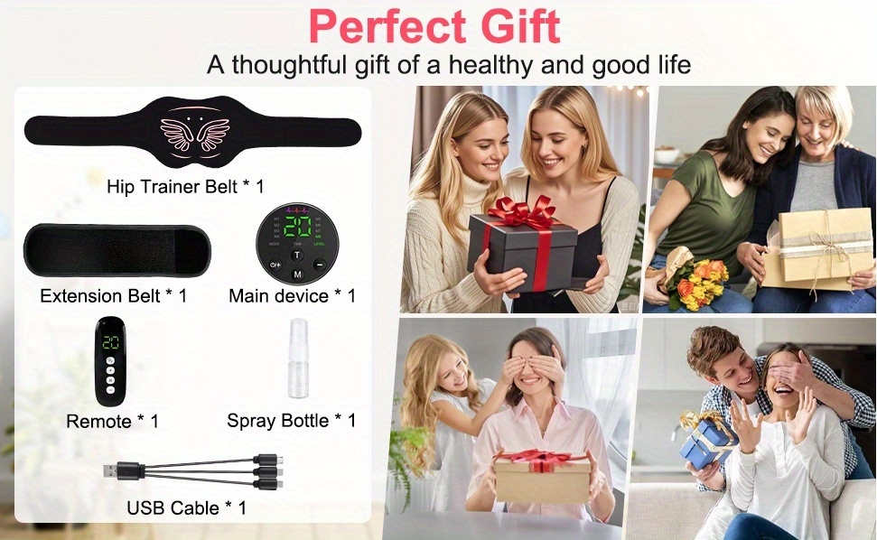 electric ems   muscle stimulator with remote control rechargeable muscle stimulator remote control   ideal gift for home gym muscle recovery muscle massager comfortable design peach   shaper for   fitness Product details 2