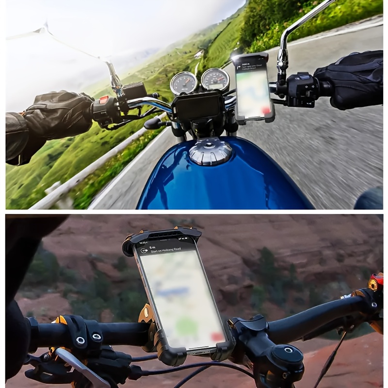 Motorcycle Phone Holder - Durable ABS Handlebar Attachment with Red Grips And Adjustable Clamp Securely Holds Smartphones on Motorcycles Motorcycle Additions | Sturdy Phone Grip | Adjustable Clip Design Bicycle Phone Holder Stainless Steel Motorcycl