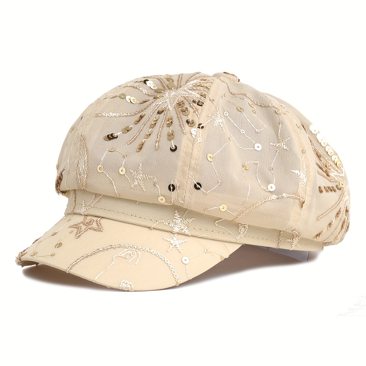 TEMU Spring/summer Mesh Breathable Octagonal Hat, Fashionable Women's Summer Sunshade , , Y2k Versatile Painter Beret, The Best Mother's Day Gift For