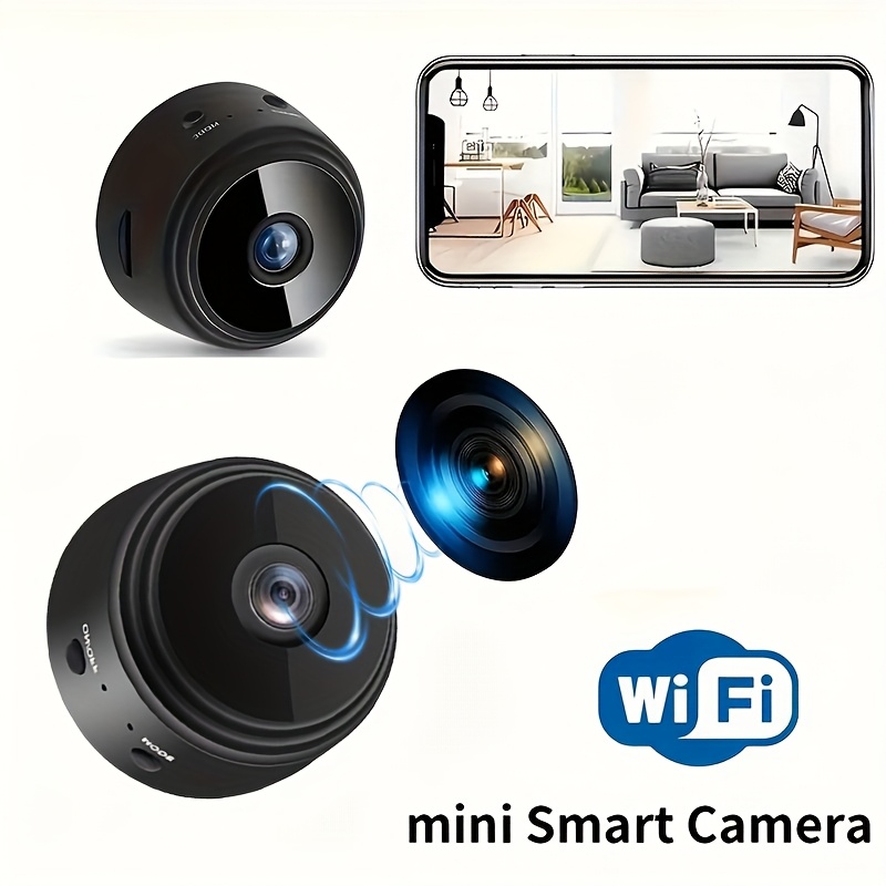 4 cámaras de seguridad inalámbricas Teruhal con Wi-Fi 2.4GHz, video HD 480P, batería recargable y alimentación USB, aplicación de visualización remota para monitoreo en casa, uso interior/exterior, diseño elegante negro, vigilancia interior, vigilancia moderna, construcción duradera, vigilancia inteligente, entusiastas de la tecnología