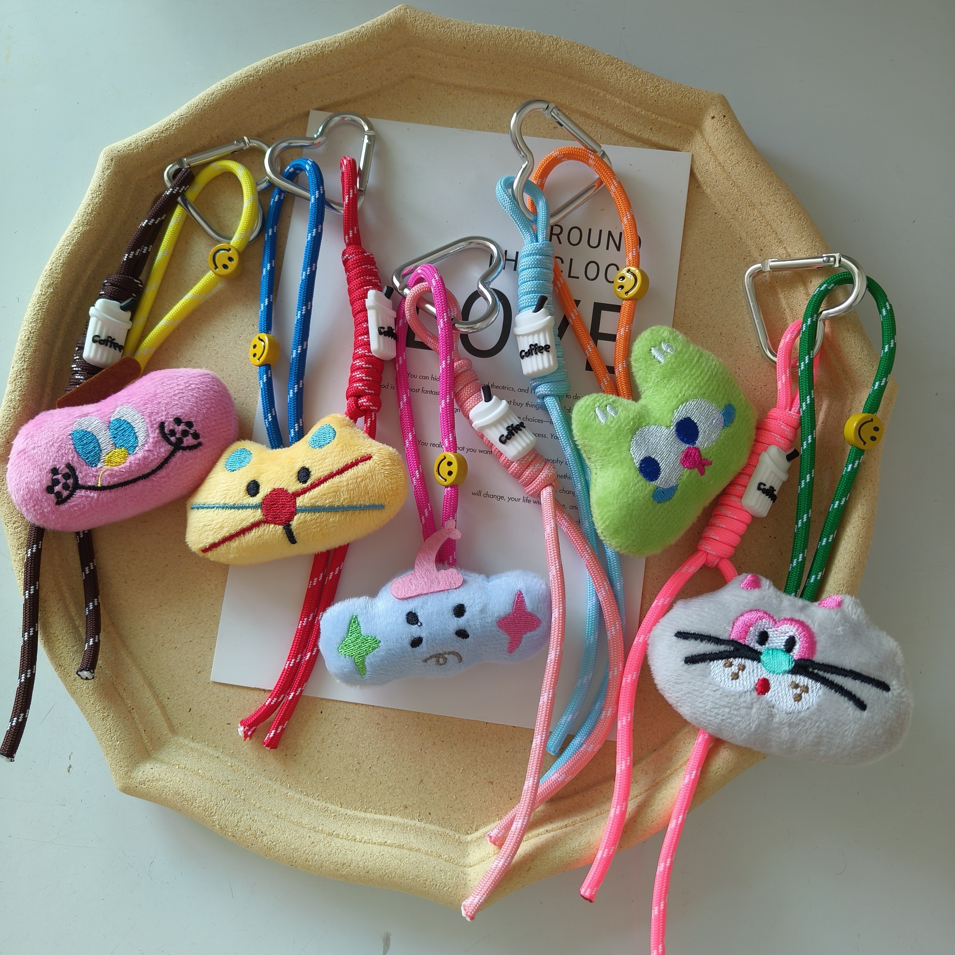 plush   chain cute cat gift key chain school   pendant key chain pendant niche nylon rope   key chain