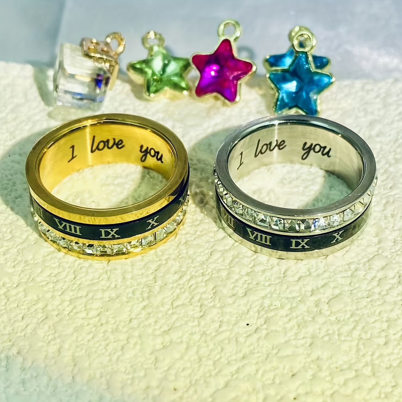 personalized anniversary wedding birthday ring custom roman   vi ix xii engraved name date rotatable band durable stainless steel jewelry gift for women men   valentines christmas present affordable   wedding jewelry synthetic stone embellishments holiday keepsake stylish accessory     mens jewelry Product details 1