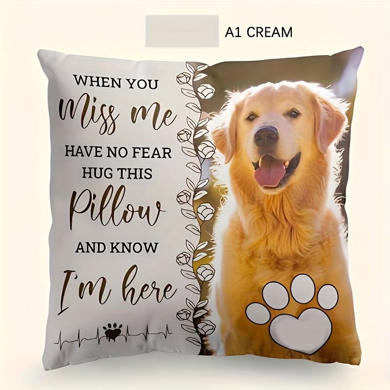 

1pc Personalized Custom Pet Photo Memorial Throw Pillow, Sympathy Gift Cat, Dog Memorial Gifts For Loss Of Dog 18x18 Inch Super Soft Short Plush Pillow, No Cushion (single Sided Printing)