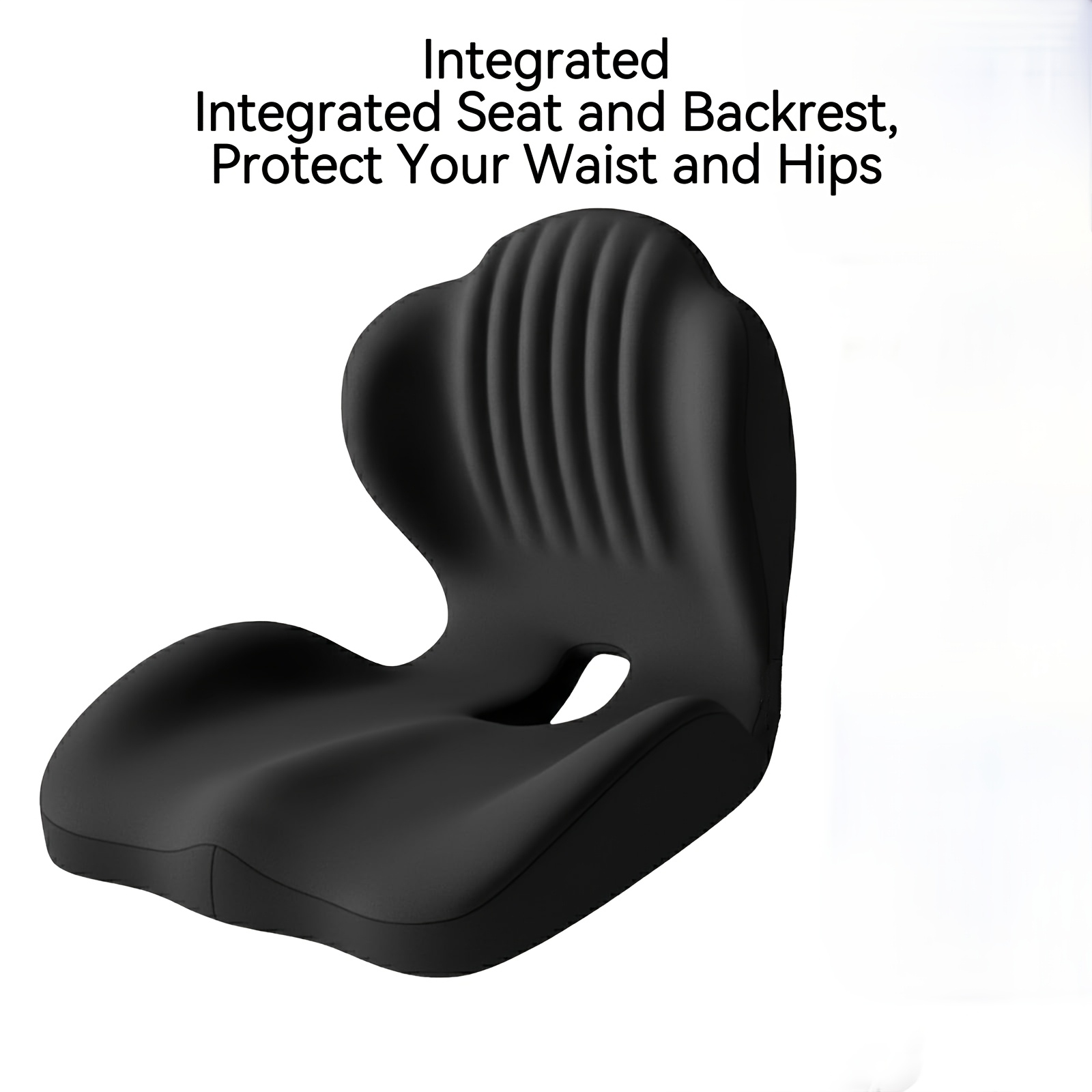 TEMU High-density L-shaped Ergonomic Posture-correcting Seat Cushion, Integrated Lumbar And Back Support Cushion, Suitable For Office Chairs, Sofas,