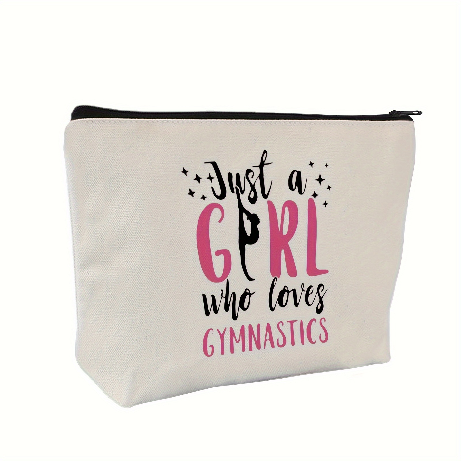 

Inspirational Gymnastics Makeup Bag For Women - " Who Gymnastics" Canvas Pouch, Hypoallergenic, Non-waterproof, Perfect Gift For & Sports Enthusiasts, For Girls