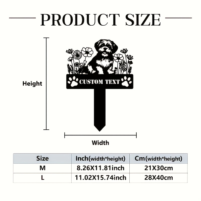 TEMU 【2d Flat】 [2d Flat] Dog Metal Memorial Plaque Customization, Shih Tzu Enthusiast, Personalized Pet Grave Marker Nameplate Commemorative Plaque