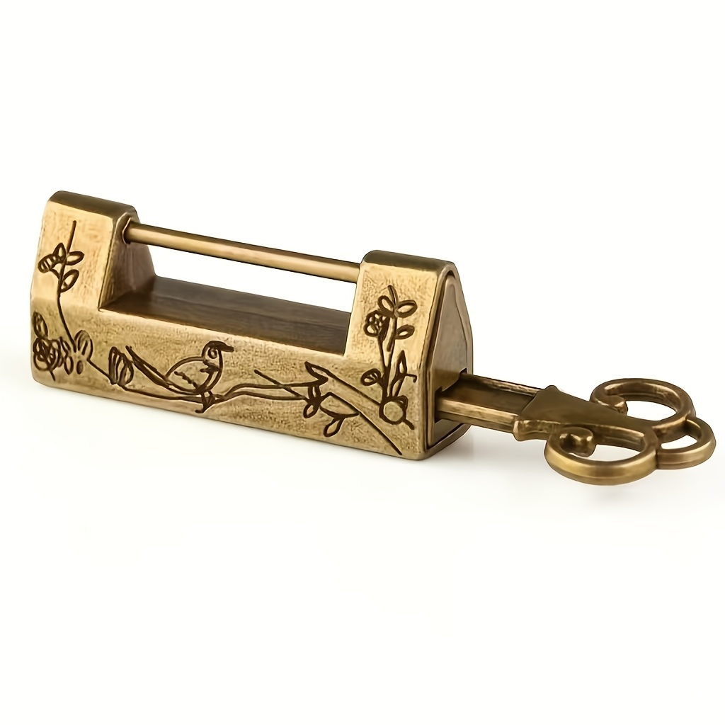TEMU A Vintage Vintage Lock With An Old-, Featuring Carved Lettering, 1pc ( Lock Core)