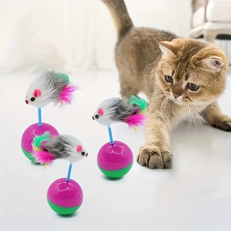 

1 Set Toop Interactive Cat Toy 2 Feathered & 2 - Plastic, Battery-free, Stimulating & -