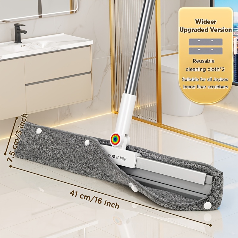 TEMU 2-pack Heavy-duty Reusable Mop Pads Compatible With Floor Broom Or Scraper - Wet/dry Use Multi-surface Floor Suitable For Hardwood Floors, Tile,