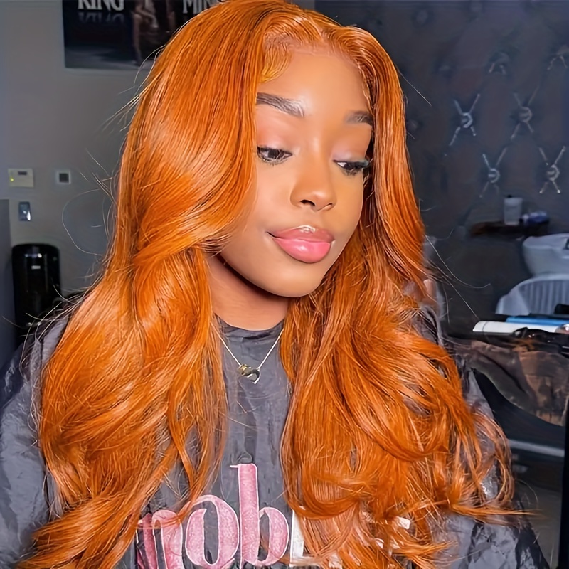 TEMU 4x4 Hd Lace Front Wig - Body Wave, Pre- With Baby Hair, Glueless Brazilian Human Hair, Vibrant Color, Natural Look, Long Wavy Style For Women, Wig