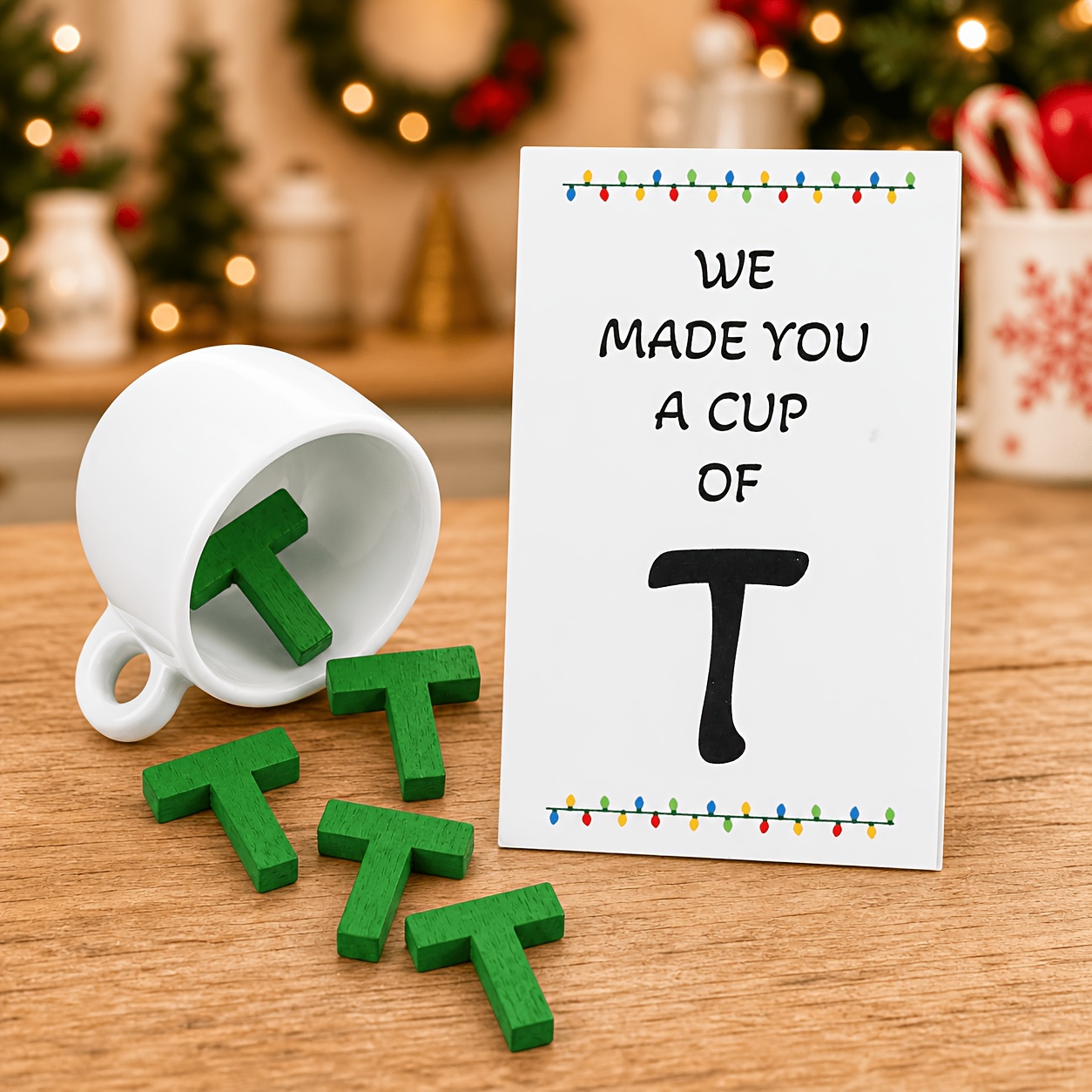 TEMU Figurine de Noël, Accessoire d'Elfe, une Tasse de T