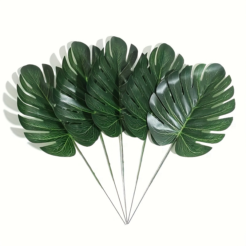 

12pcs, 11.81in Artificial Leaf, Loose Tail Leaf Artificial Silk Plant, Diy Wedding Birthday Party Home Decoration Palm Leaf