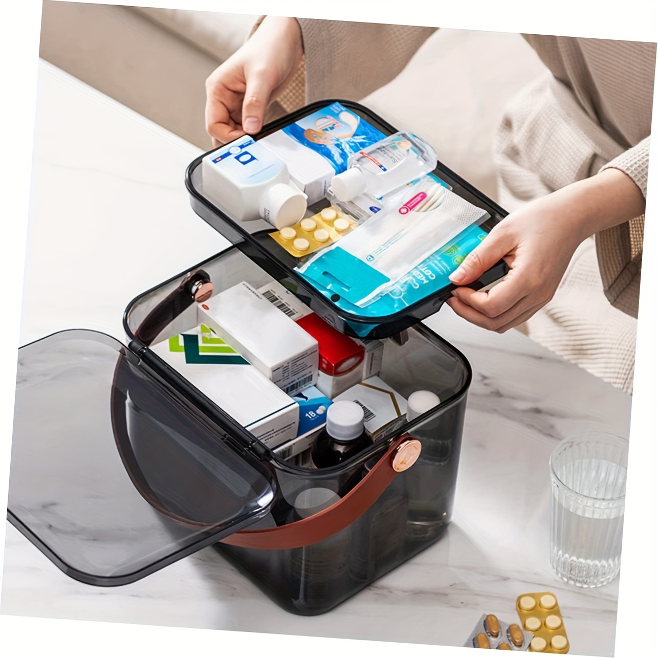 Clear Crafts Box Large Capacity Medicine Storage Box Multi - Temu