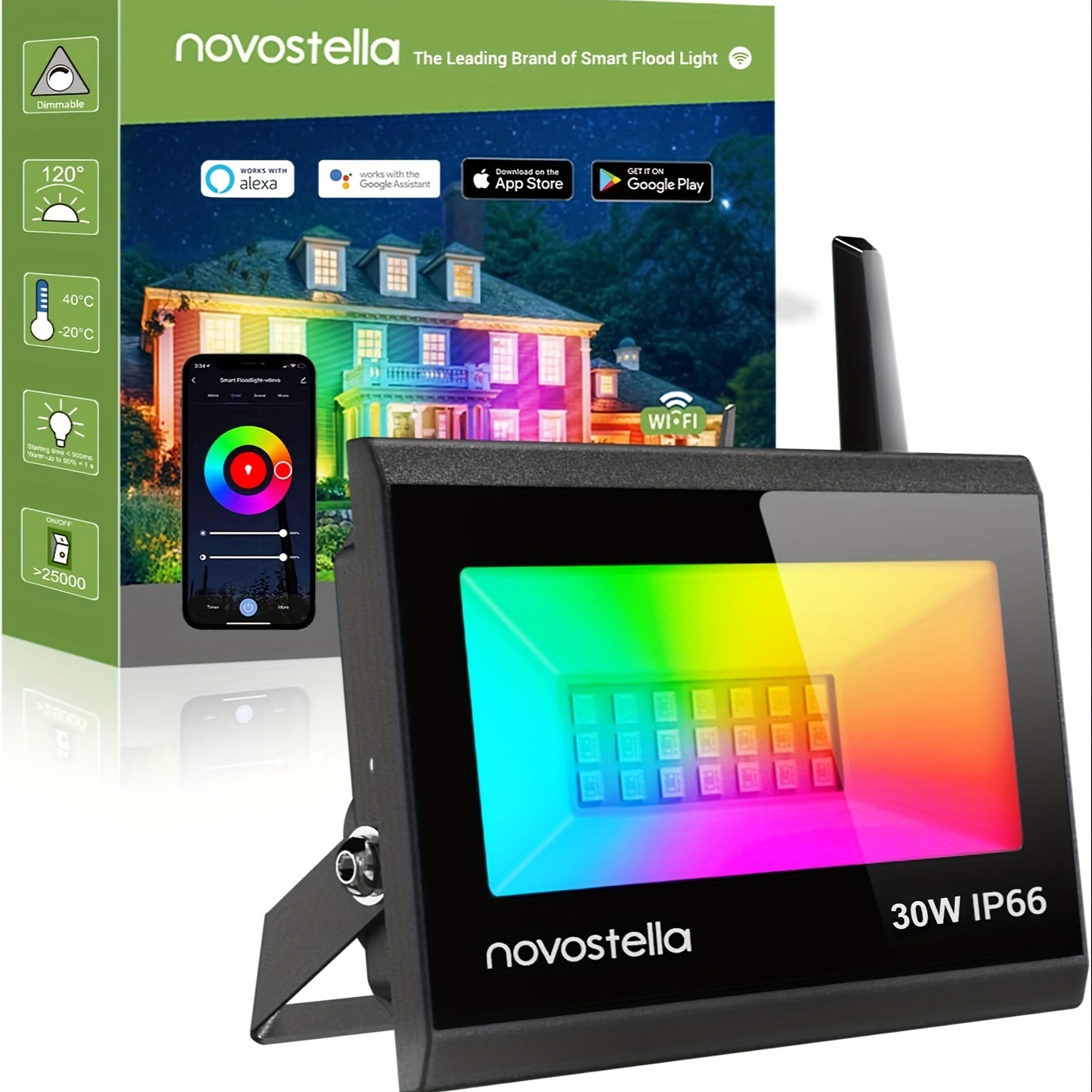 RGB LED Flood Lights With Remote - IP66 Waterproof Color Changing Outdoor Spotlights