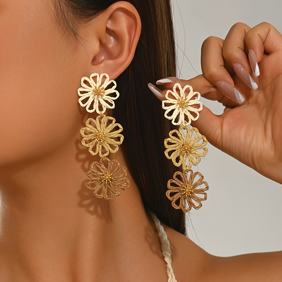 Women's Bohemian Style Multi-Colored Dangle Earrings, Summer Vibes