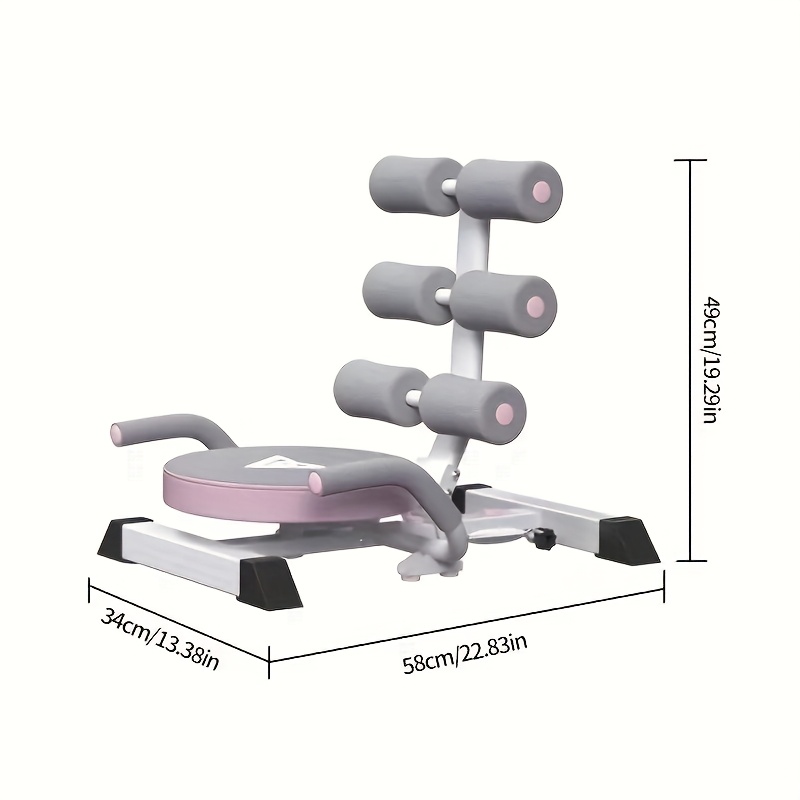 1pc Foldable Abdominal Exercise Equipment - Spring-Assisted Sit-Up Assistant with 360° Rotating Disk, Durable Iron, Transparent Pink - Ideal for Core Strengthening & Muscle Toning, Gym Accessories