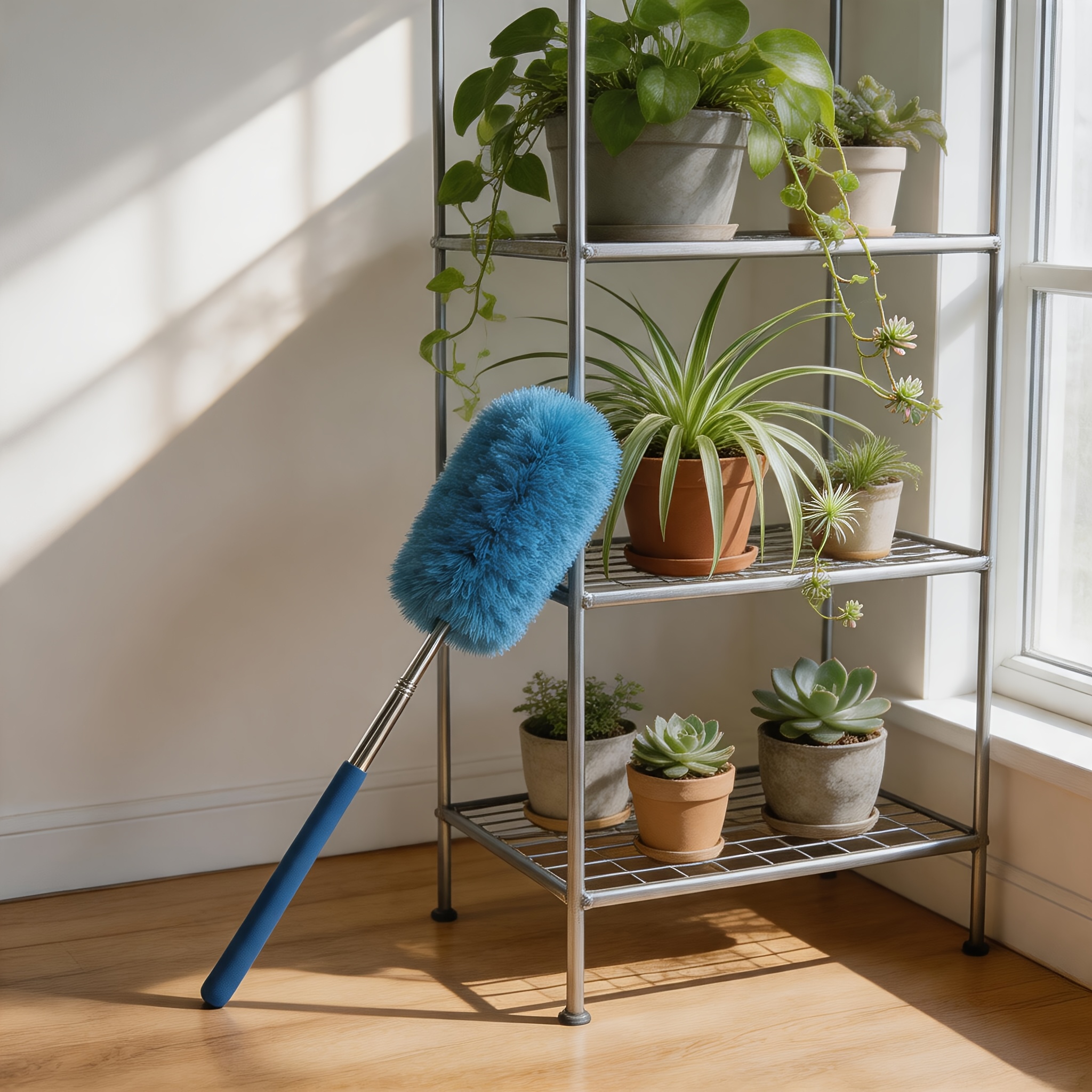 Electrostatic Feather Duster With Static Technology & Washable - Suitable For Furniture, Sofas, Bookshelves, Floors, Ceiling, Walls - Multi- Dust Remover For,, Bedroom Cleaning ( Maintenance)