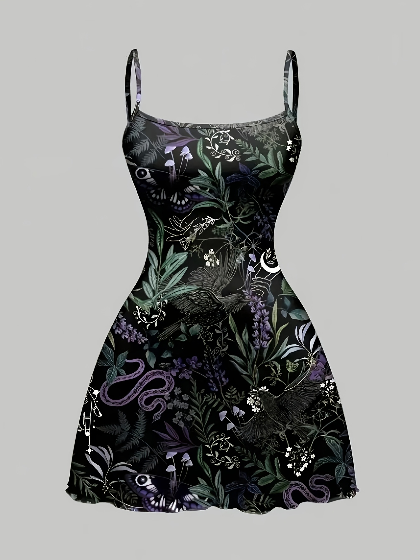 cottagecore dress black Black Lace-Stripe Dress - Storybook Buttons main image 1