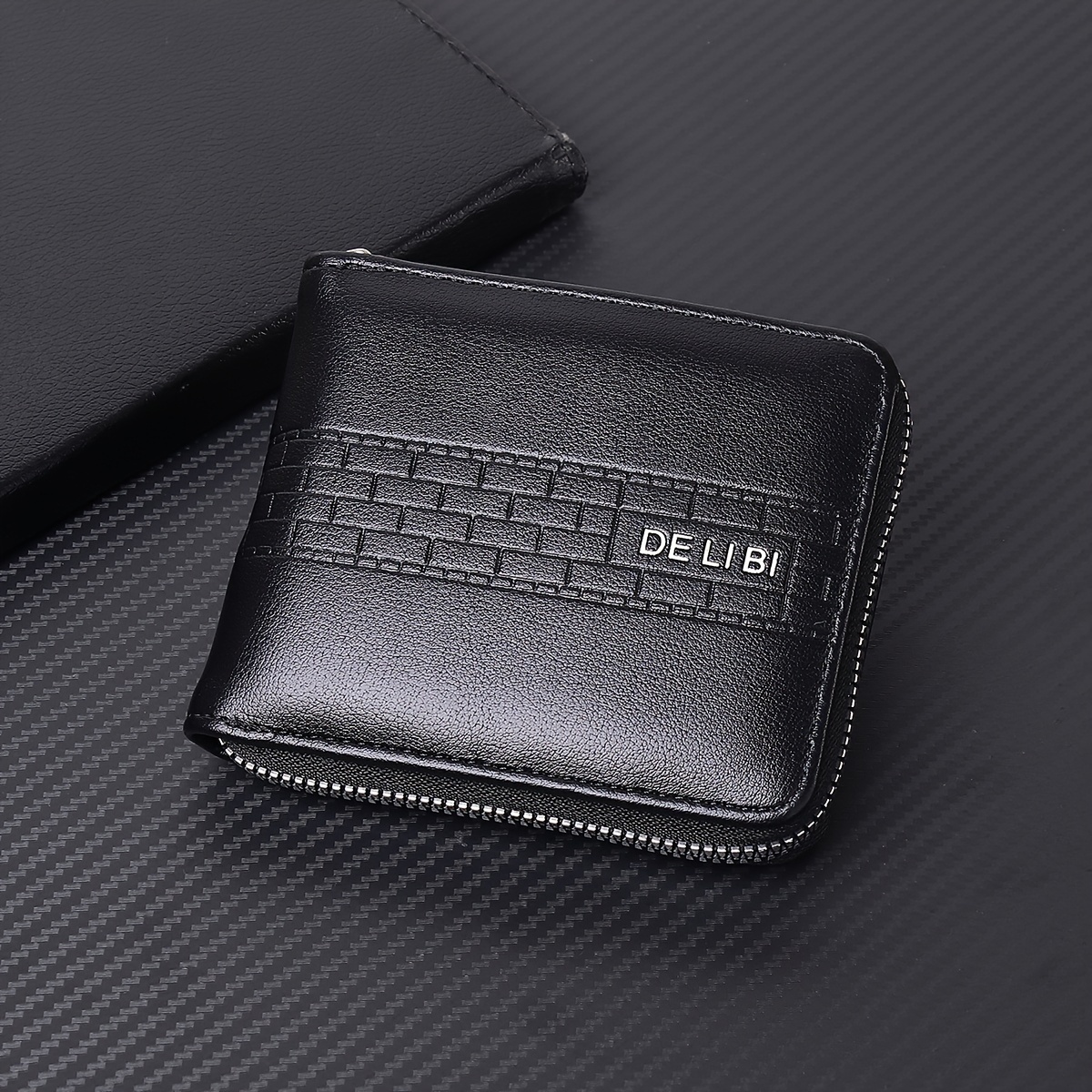 

Delibi Men's Minimalist Pu Leather Zipper Wallet With Cash And Coin Pocket, And Stylish For , Ideal For Thanksgiving, Christmas, Birthday Gifts - Wipe With Dry Cloth